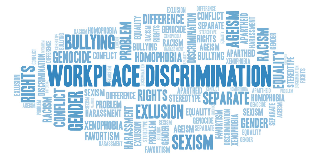 Workplace discrimination text graphic